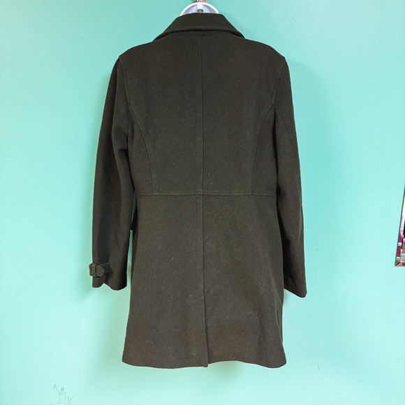 American Eagle Olive Green Wool Blend Peacoat Womens Size L - Picture 6 of 8